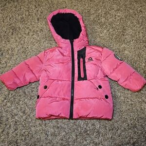 Reebok Infant Girls Hot Pink Puffer Coat Jacket Size 12 Month Used